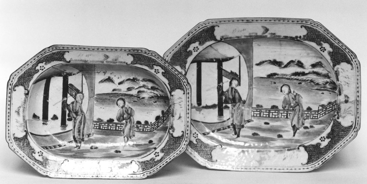 vassoio, serie - manifattura cinese (seconda metà sec. XVIII)