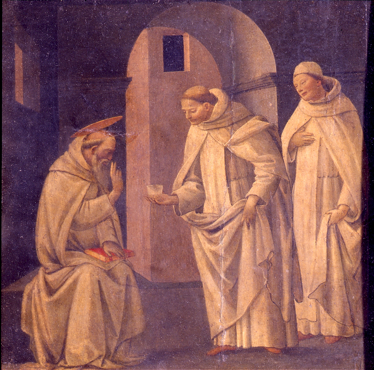 miracolo di San Benedetto (scomparto di predella) di Bartolomeo di Giovanni (sec. XV)
