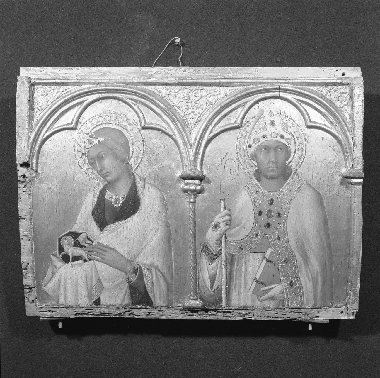 S. Agnese e S. Ambrogio (scomparto di predella) di Martini Simone (sec. XIV)