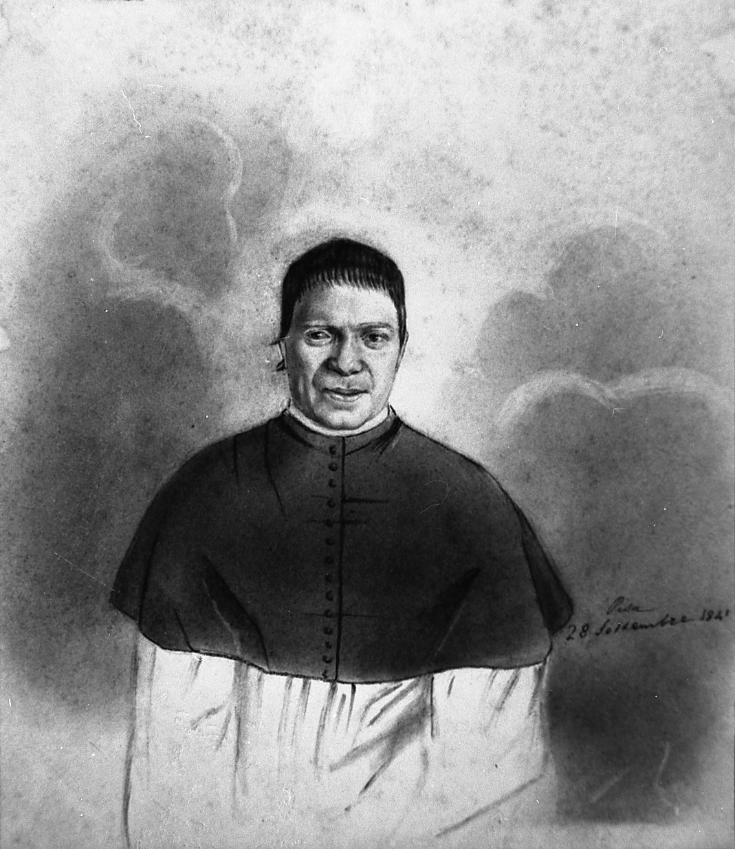 ritratto di prelato (disegno) di Toscanelli Elisa (metà sec. XIX)