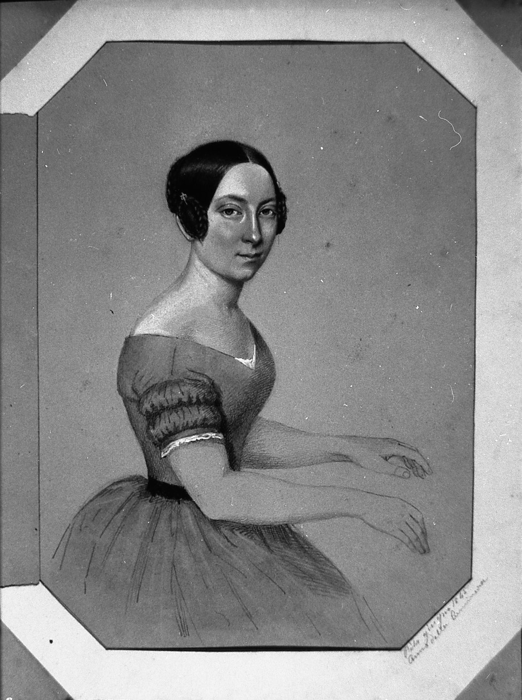 ritratto di donna (disegno) di Toscanelli Elisa (metà sec. XIX)
