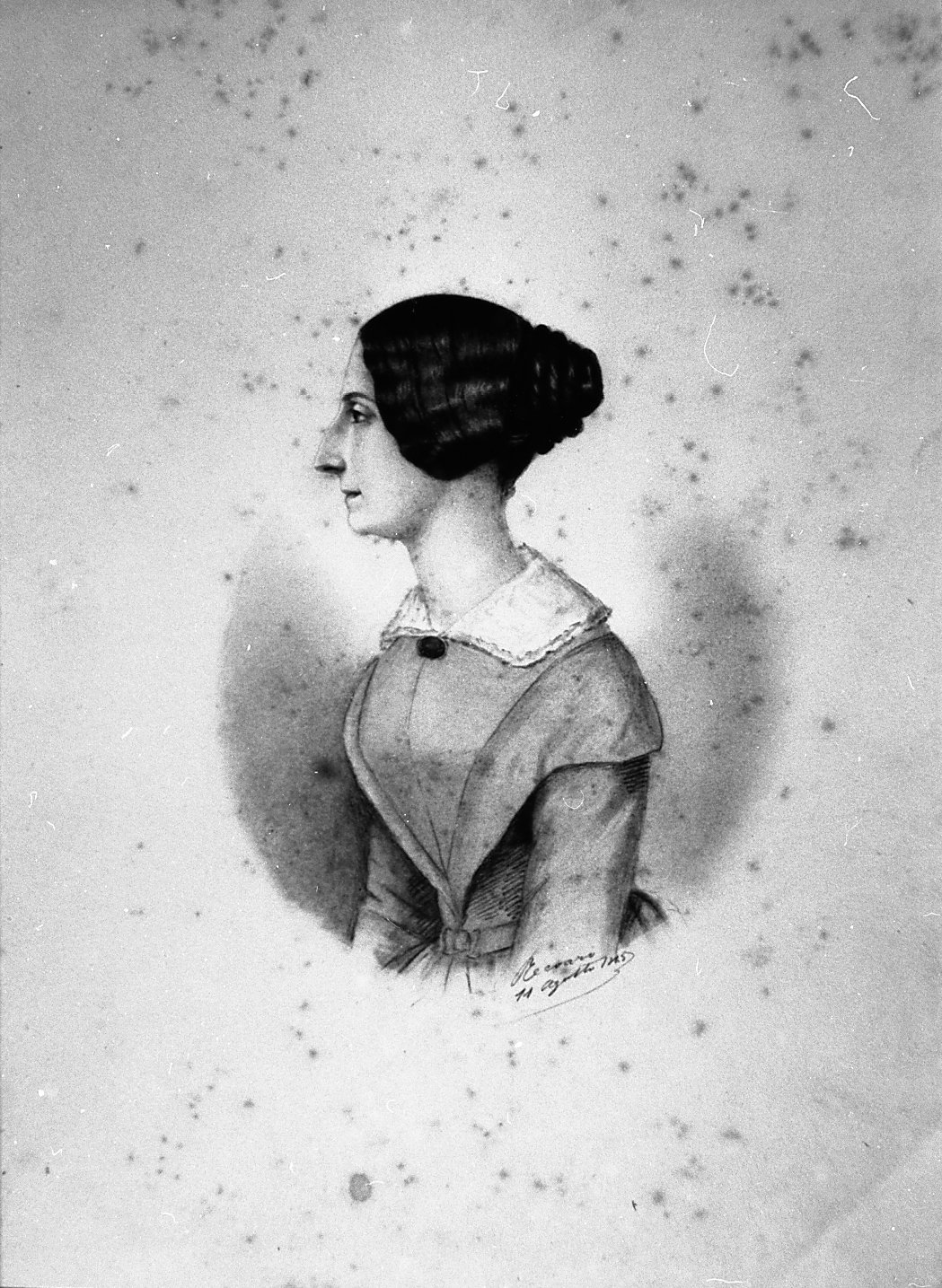 ritratto della signora Farinola Capponi (disegno) di Toscanelli Elisa (metà sec. XIX)