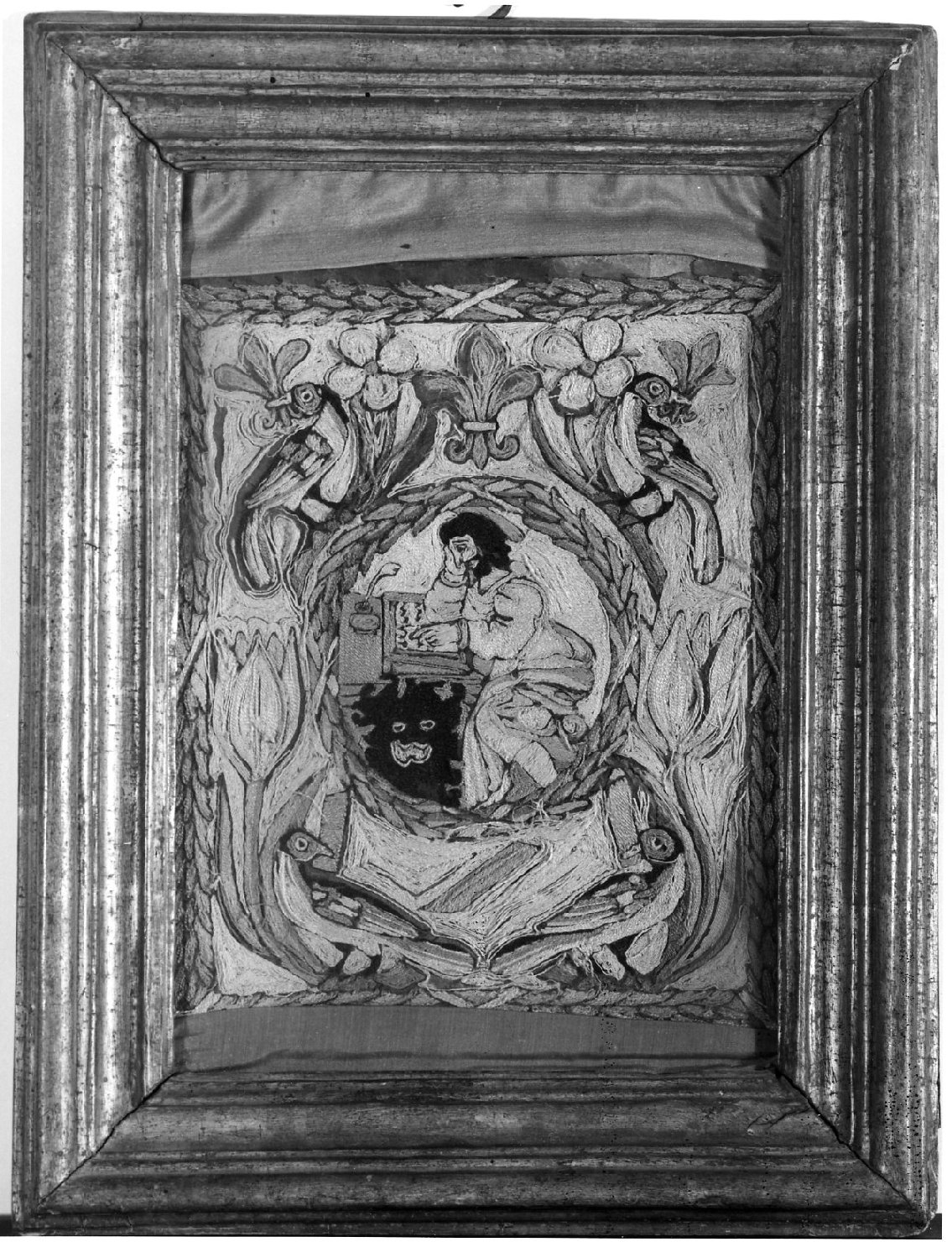 San Girolamo (decorazione a ricamo, opera isolata) - produzione Italia meridionale (sec. XVIII)