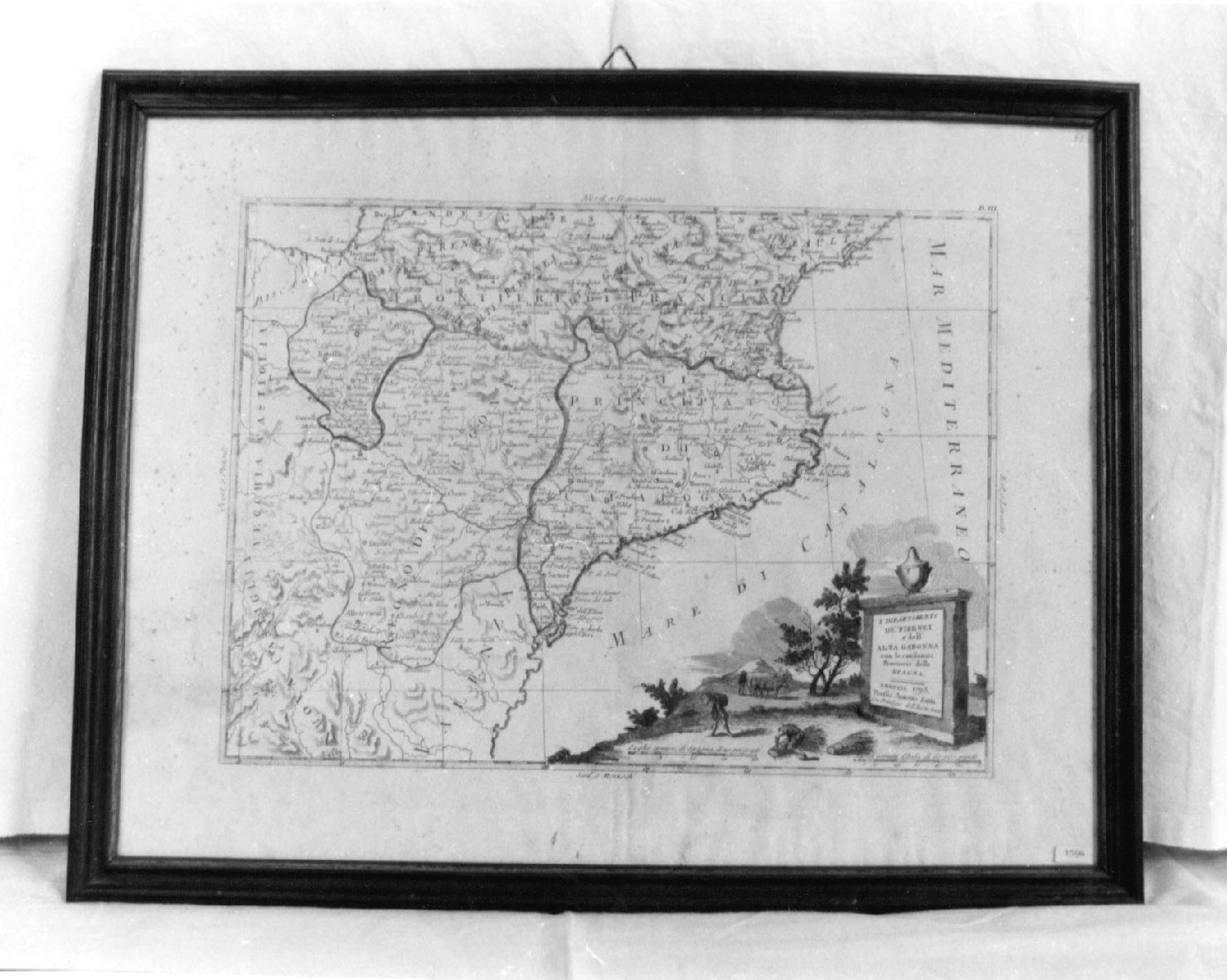 I dipartimenti dei Pirenei e dell'alta Garonna con le confinanti provincie della Spagna, geografia (stampa) - ambito veneziano (sec. XVIII)