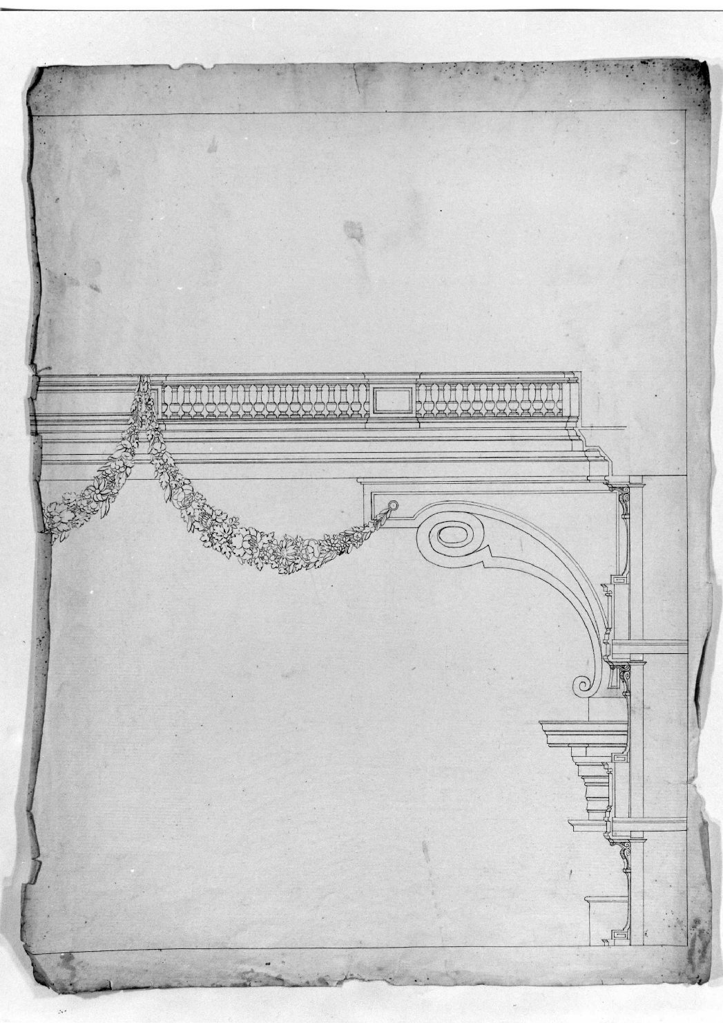 balaustrata (disegno) - ambito Italia settentrionale (prima metà sec. XIX)