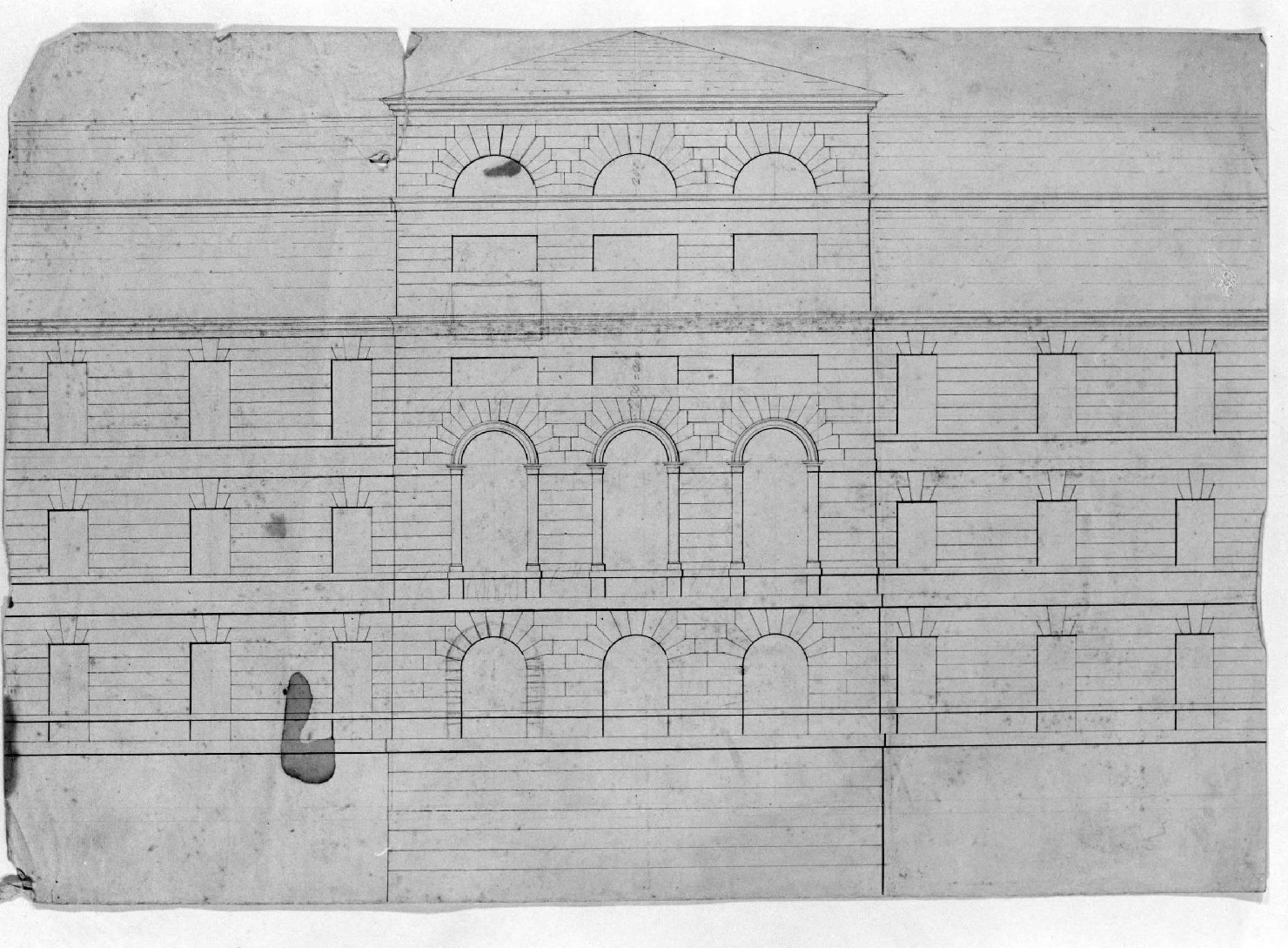 edificio (disegno) - ambito Italia settentrionale (prima metà sec. XIX)