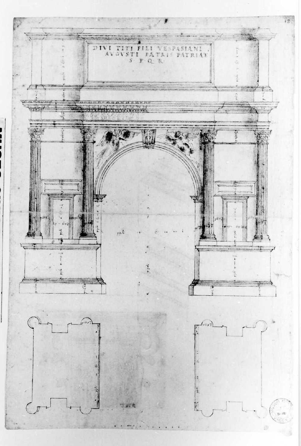 arco trionfale (disegno) di Palladio Andrea (sec. XVI)