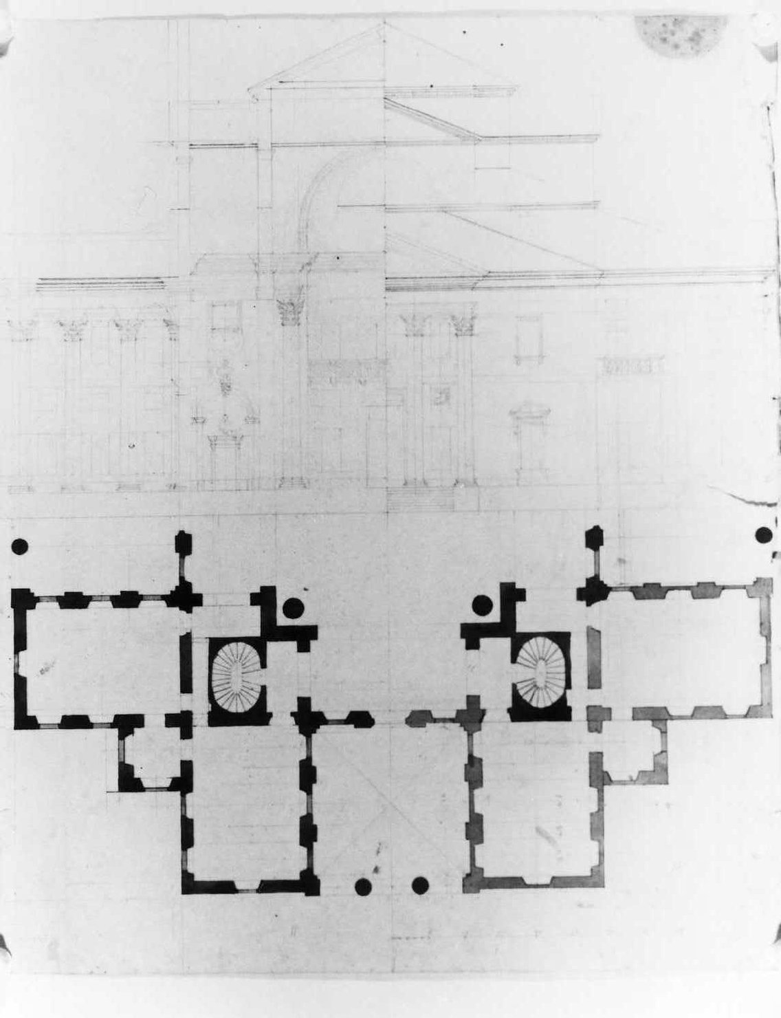 villa Zilio-Grandi ad Arcugnano (VI) (disegno, serie) di Riva Giuseppe (sec. XIX)