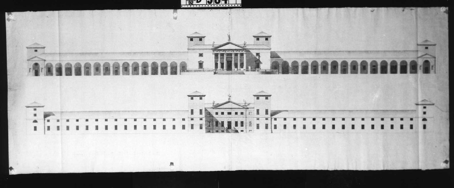 palazzo Gualdo a Montecchio Maggiore (VI) (disegno) di Malacarne Bartolomeo (sec. XIX)