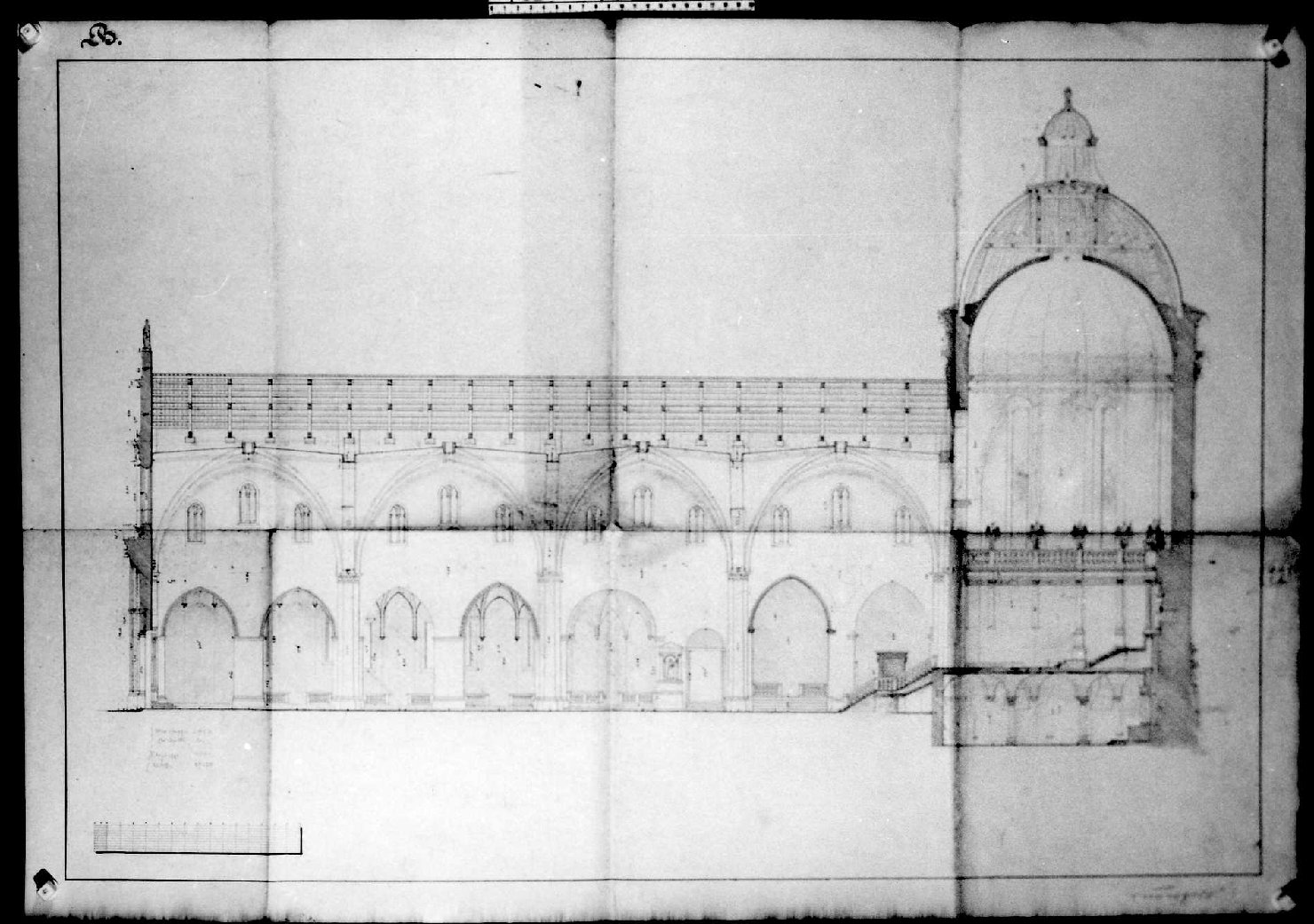 cattedrale di Vicenza (disegno) di Malacarne Bartolomeo (sec. XIX)