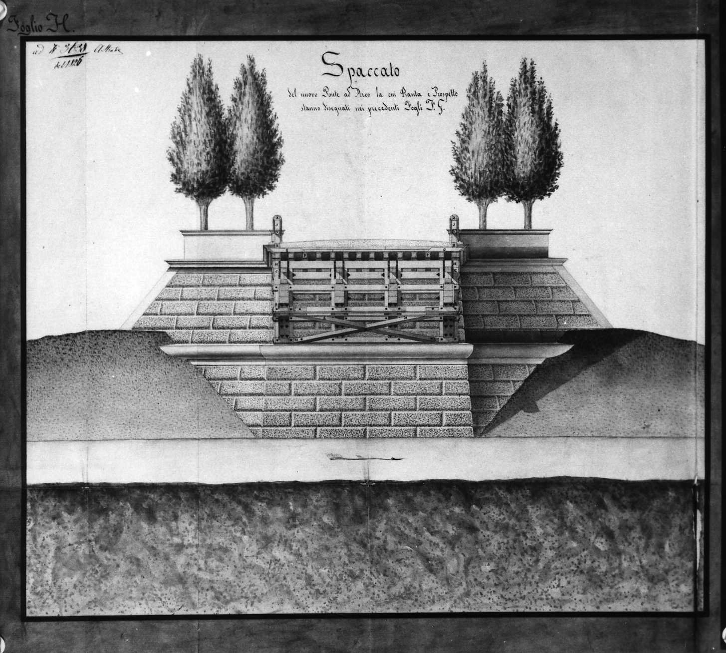ponte (disegno) di Malacarne Bartolomeo (sec. XIX)