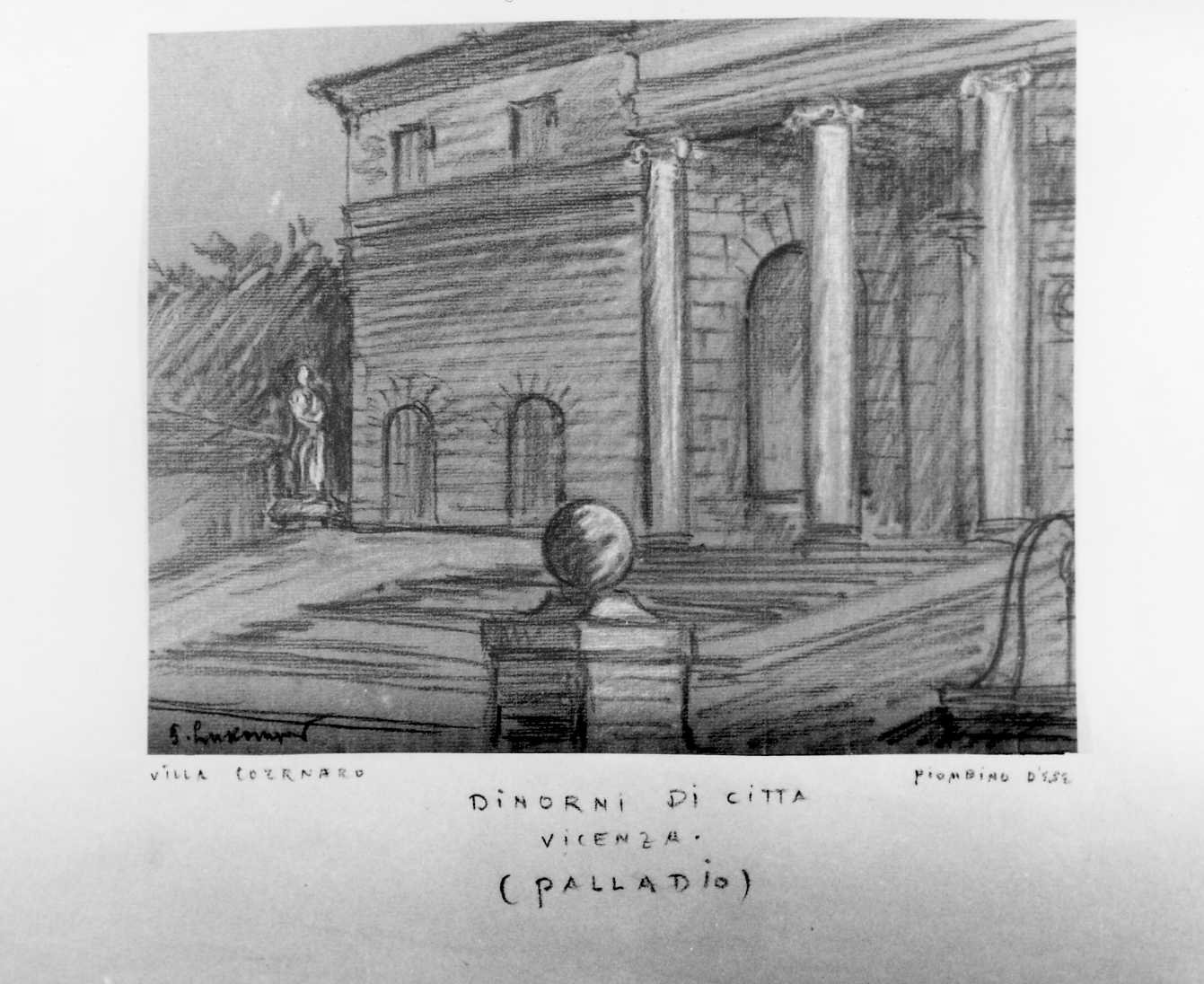 villa Cornaro a Piombino Dese (disegno) di Lukomsky Giorgio (sec. XX)