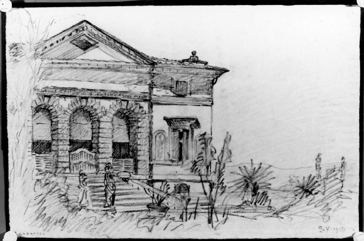 villa Pagello a Caldogno (VI) (disegno) di Lukomsky Giorgio (sec. XX)