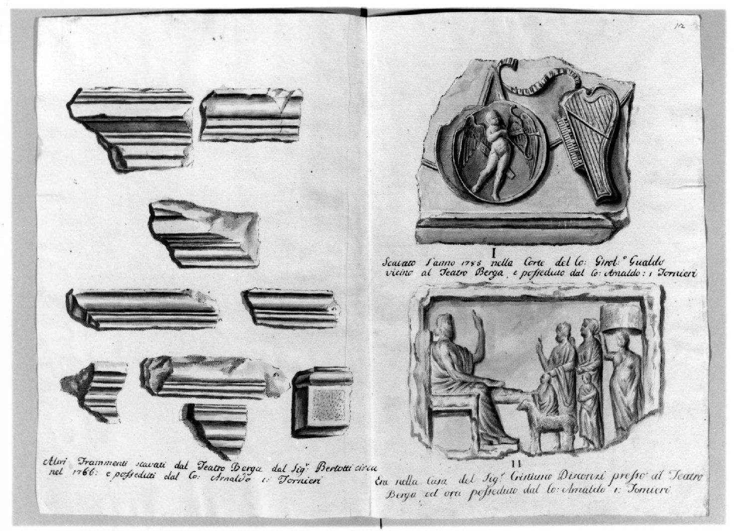 elementi decorativi (disegno) di Tornieri Arnaldo Secondo Giacomo (sec. XVIII)