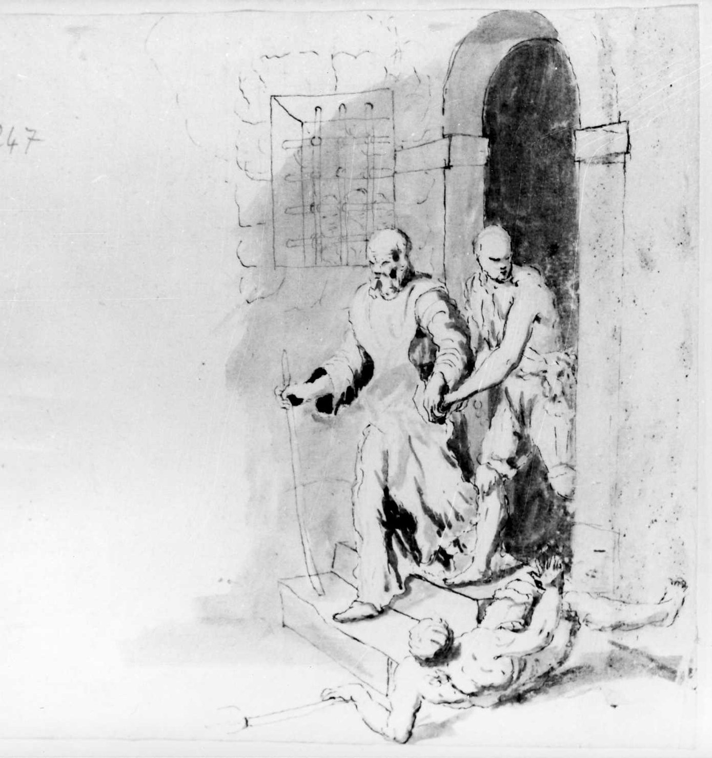 San Pietro liberato dal carcere da un angelo (disegno) di De Pieri Giovanni Antonio detto Zoppo Vicentino (sec. XVIII)