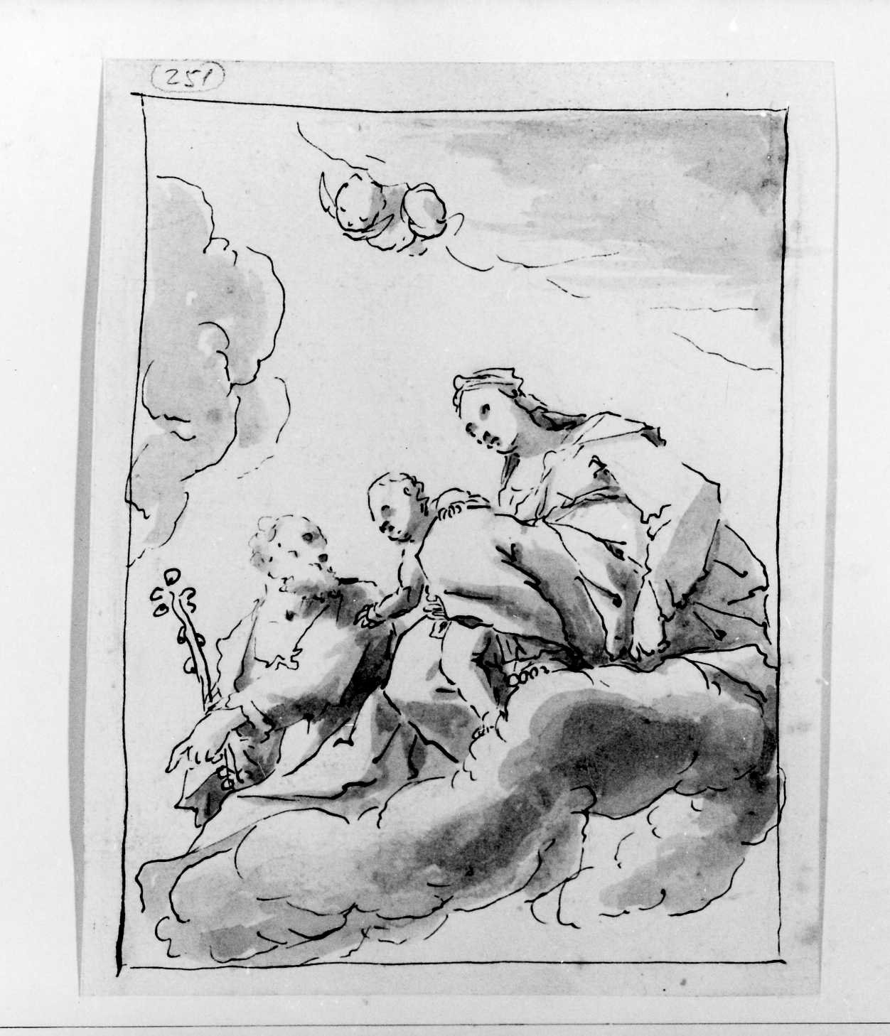 Sacra Famiglia (disegno) di De Pieri Giovanni Antonio detto Zoppo Vicentino (sec. XVIII)