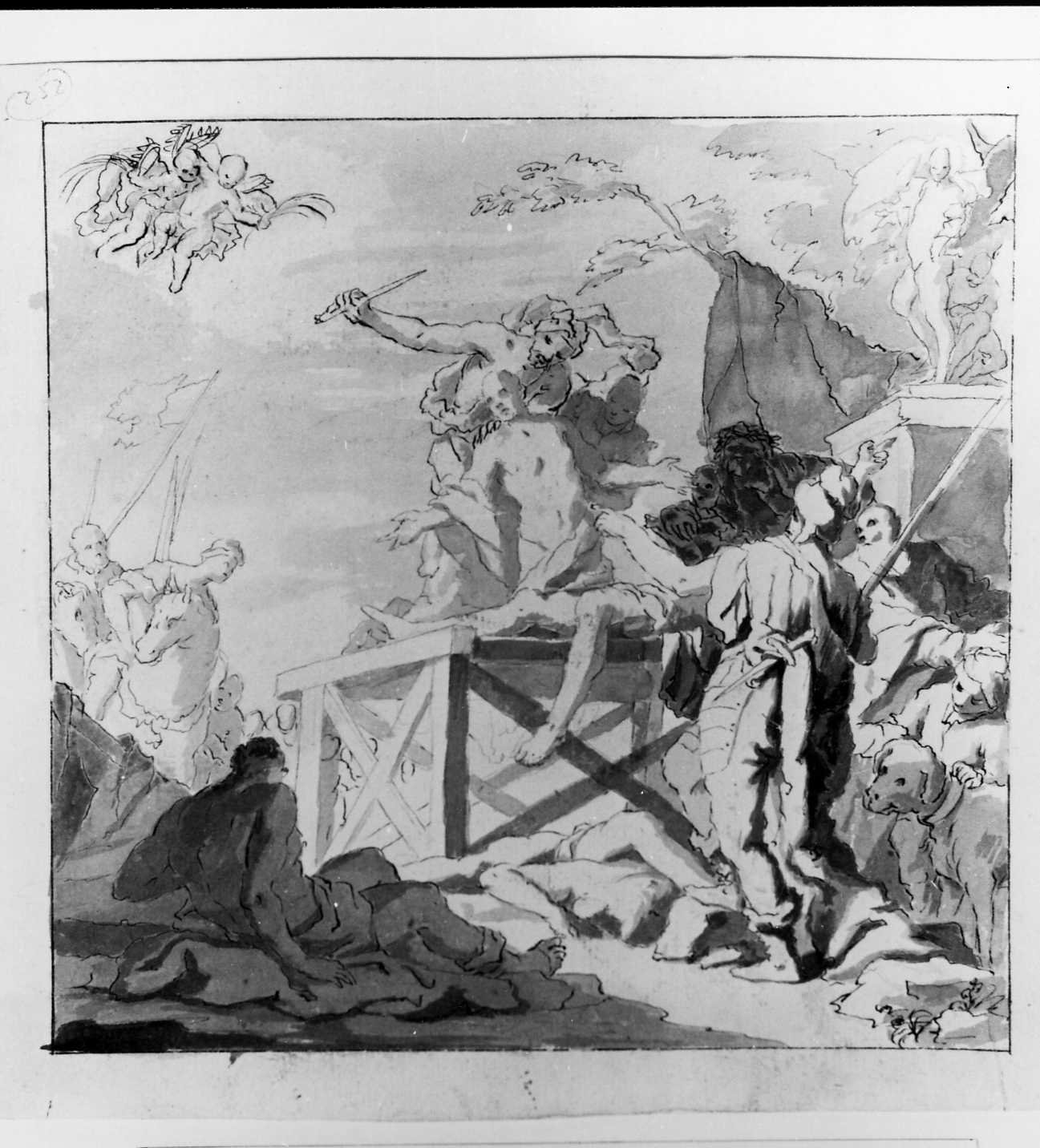 martirio dei Santi Quattro Coronati (disegno) di De Pieri Giovanni Antonio detto Zoppo Vicentino (sec. XVIII)