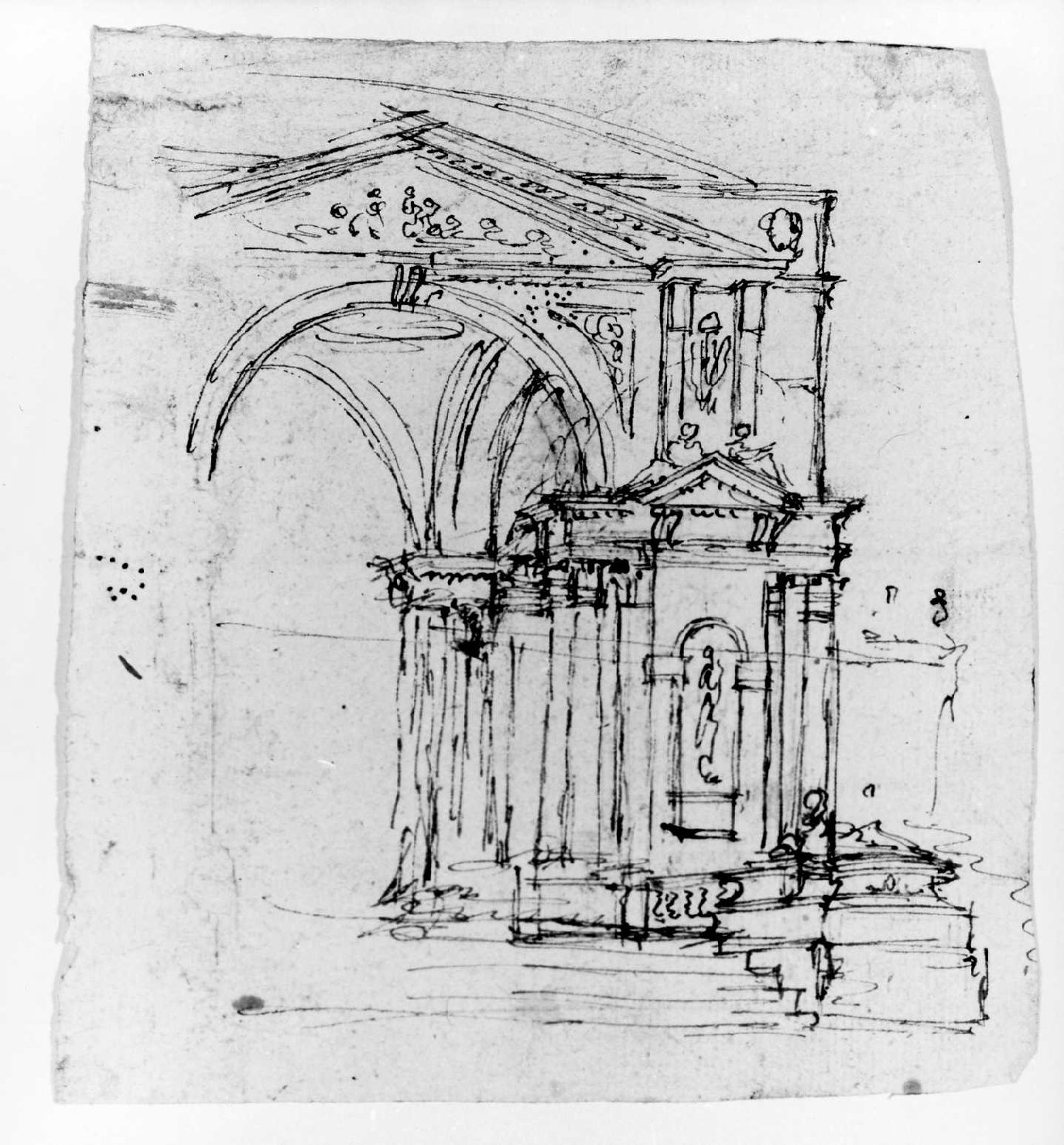 sezione di edificio (disegno) di De Pieri Giovanni Antonio detto Zoppo Vicentino (sec. XVIII)