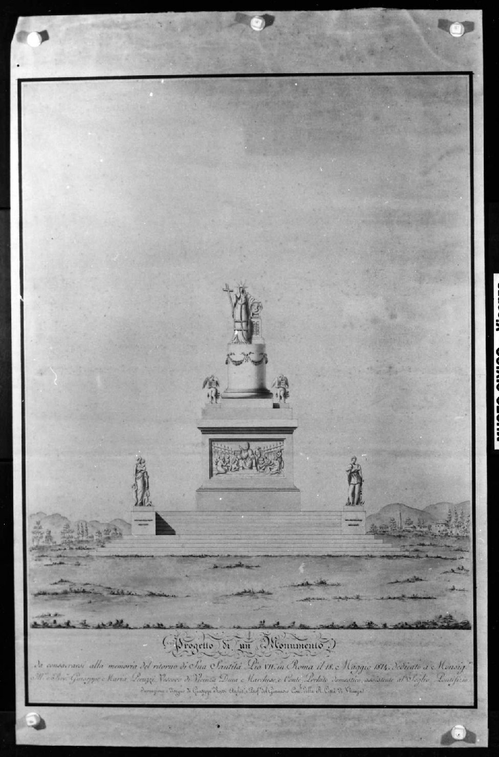 monumento (disegno) di Rossi Giuseppe (sec. XIX)