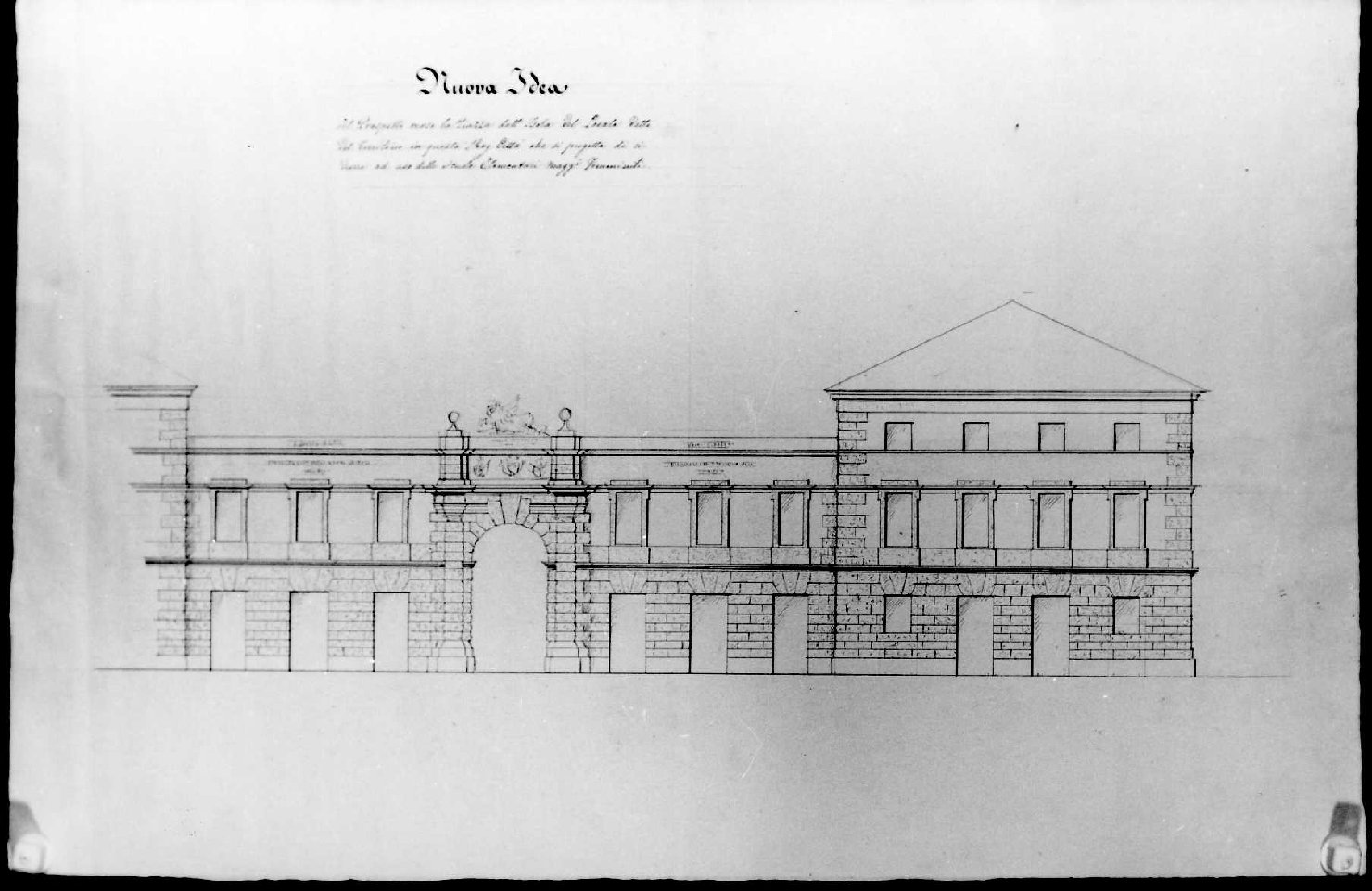 palazzo del Territorio a Vicenza (disegno) di Miglioranza Giovanni (sec. XIX)