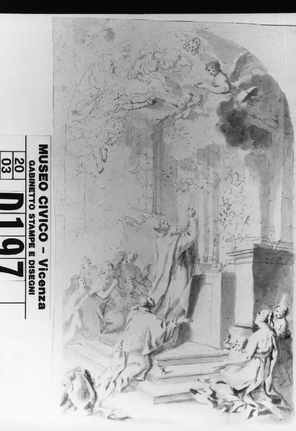 apparizione di Gesù Bambino a San Gaetano da Thiene nella chiesa di Santa Maria Maggiore a Roma (disegno) di De Pieri Giovanni Antonio detto Zoppo Vicentino (secc. XVII/ XVIII)
