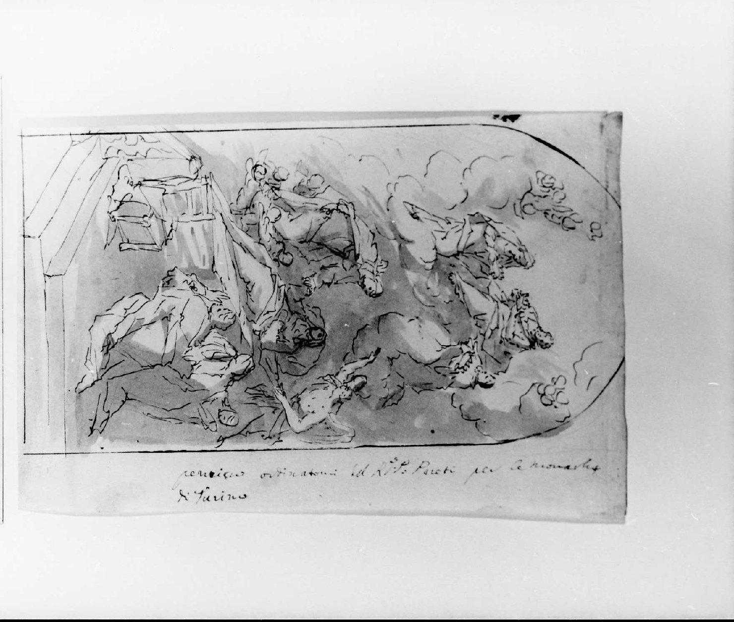 morte di santa monaca (disegno) di De Pieri Giovanni Antonio detto Zoppo Vicentino (sec. XVIII)