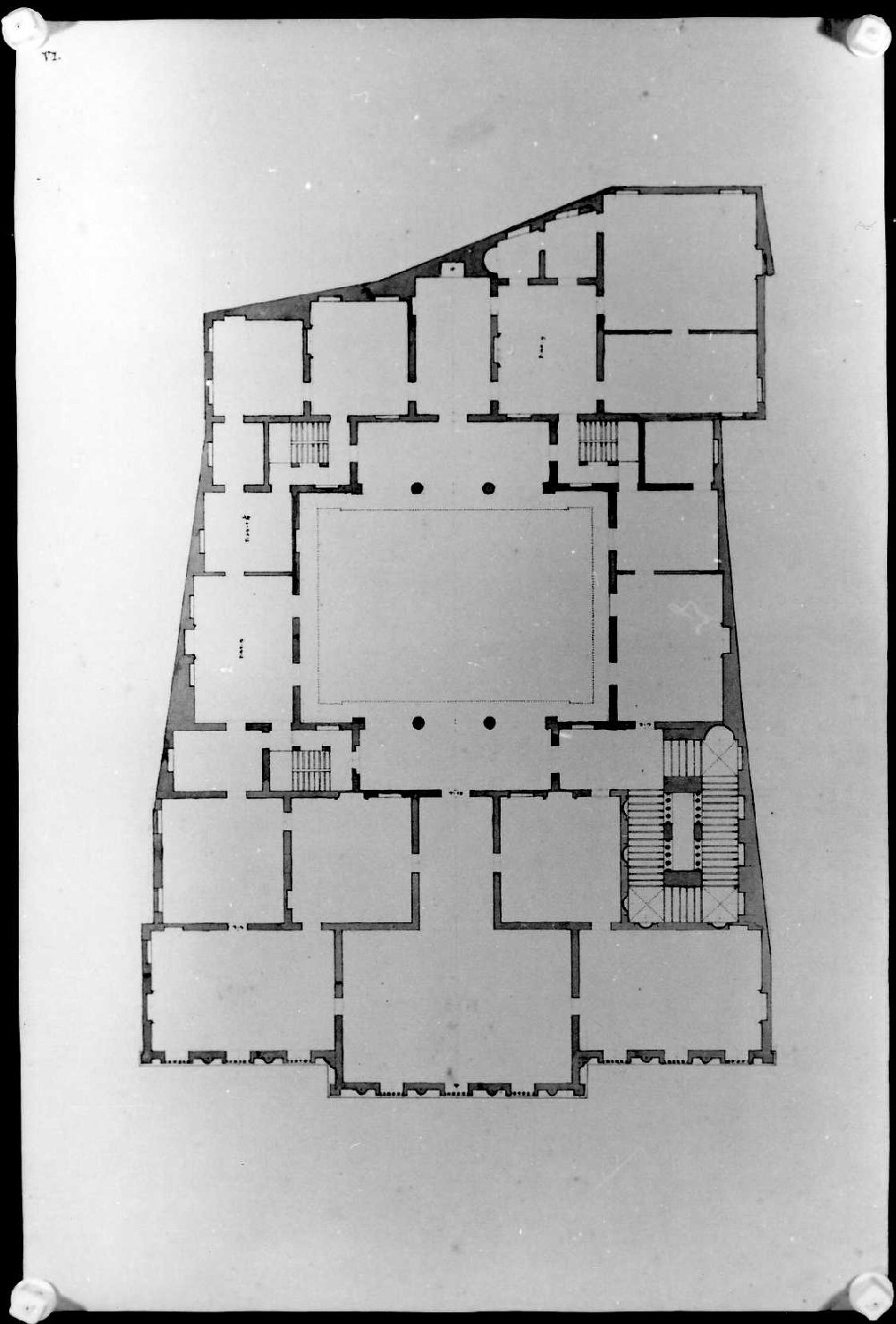 palazzo Loschi a Vicenza (disegno, serie) di Calderari Ottone Maria (sec. XVIII)