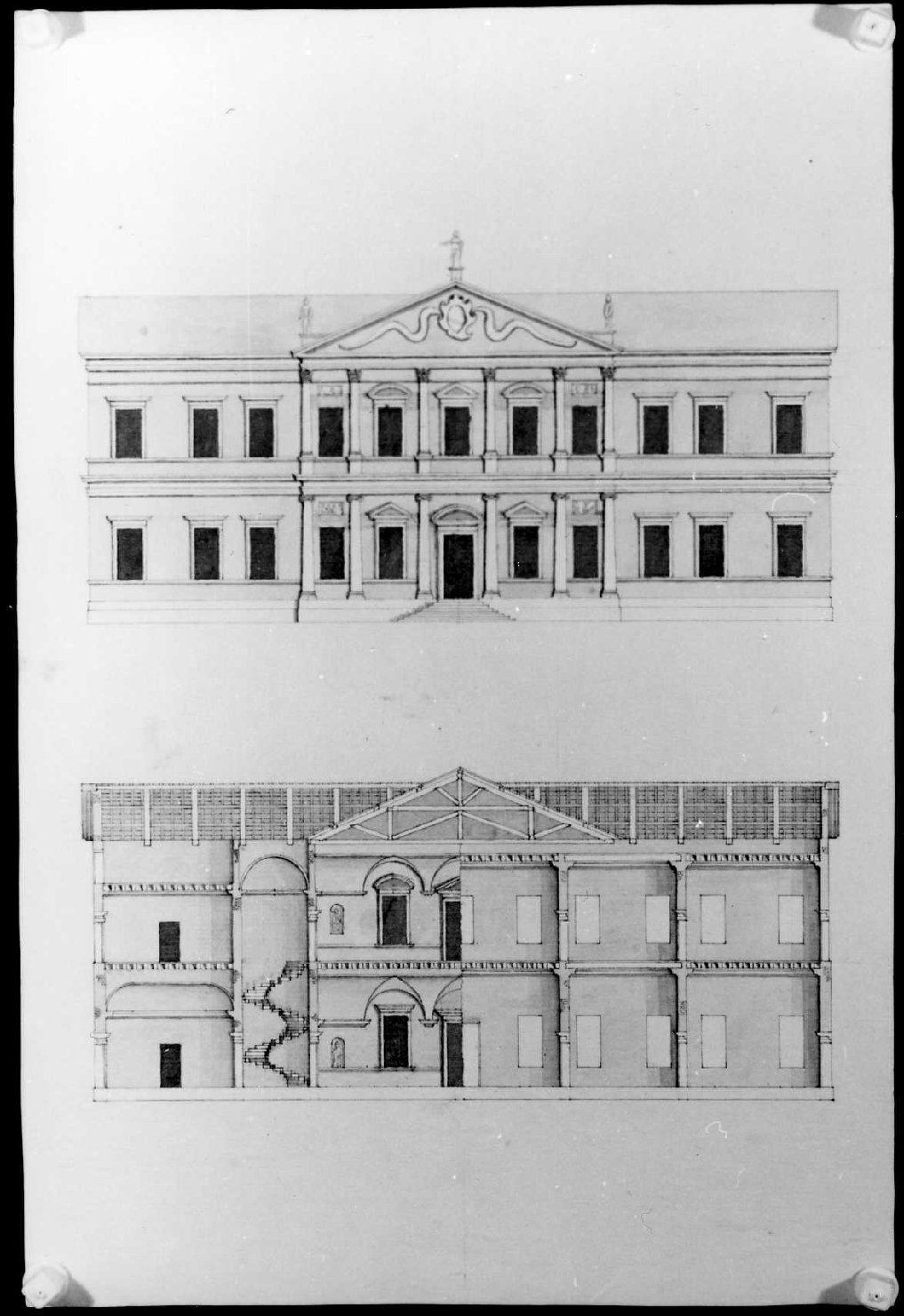 villa Arrigoni a Montecchio Maggiore (VI) (disegno, serie) di Calderari Ottone Maria (sec. XVIII)