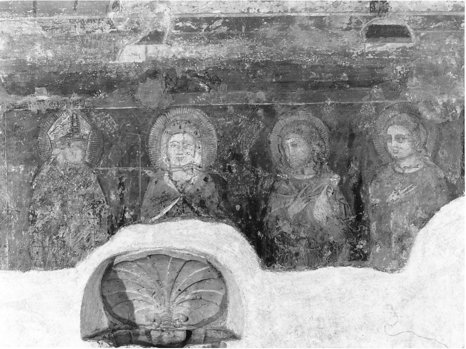 Madonna con altri personaggi (dipinto, frammento) - ambito veronese (metà sec. XV)