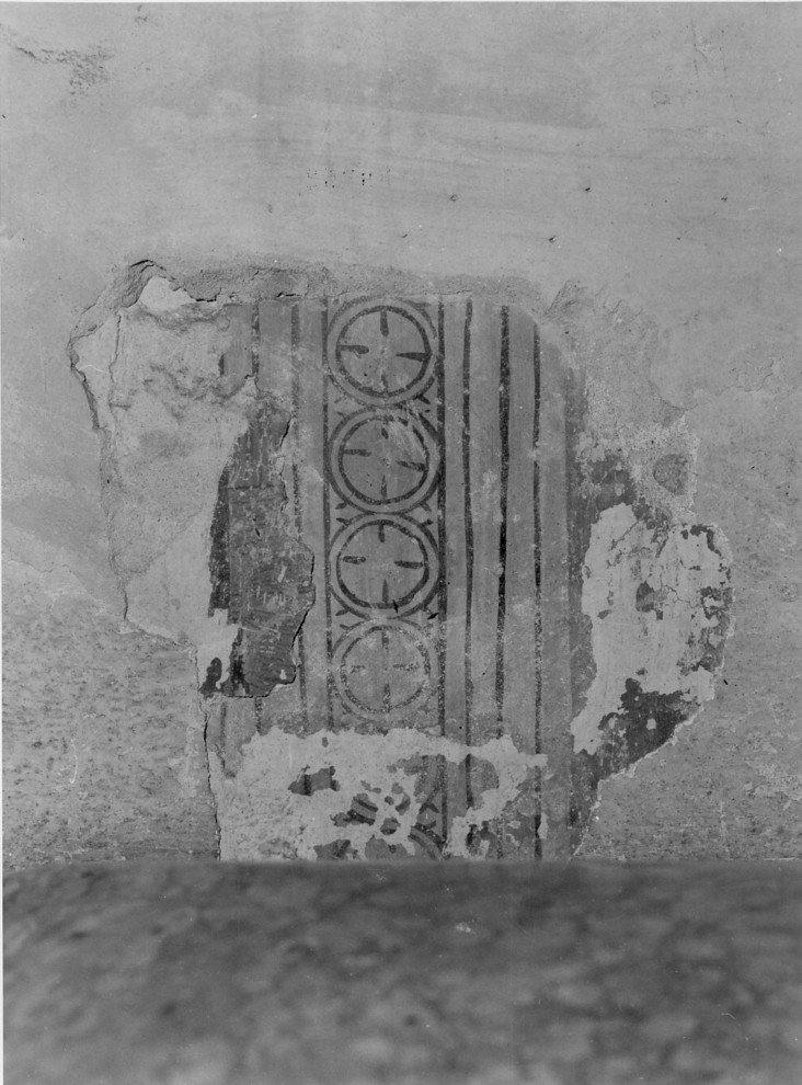 motivi decorativi a girali vegetali (dipinto, frammento) - ambito veronese (sec. XIV)