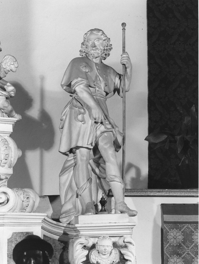 San Rocco (scultura) di Calvi Giovanni (maniera) (prima metà sec. XVIII)