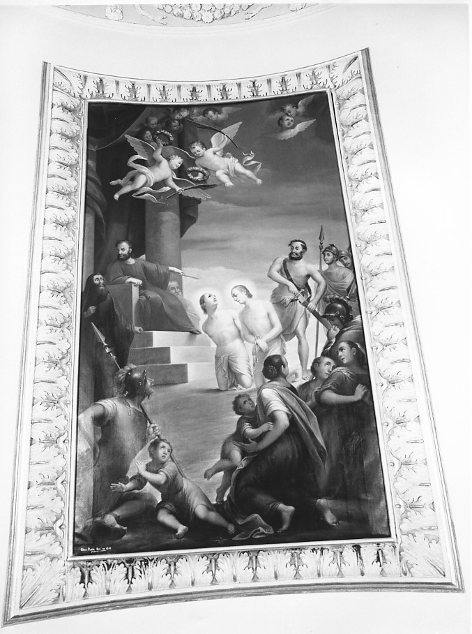 Martirio dei Santi Leonzio e Carpoforo (dipinto) di Pupin Giuseppe (sec. XIX)