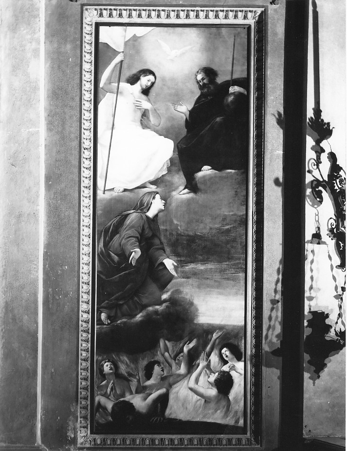 Madonna che intercede per le anime del purgatorio presso la Trinità (dipinto) - ambito veronese (sec. XVII)