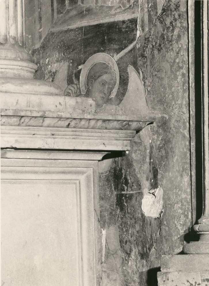 angelo con spada (dipinto, frammento) - ambito veronese (seconda metà sec. XIV)