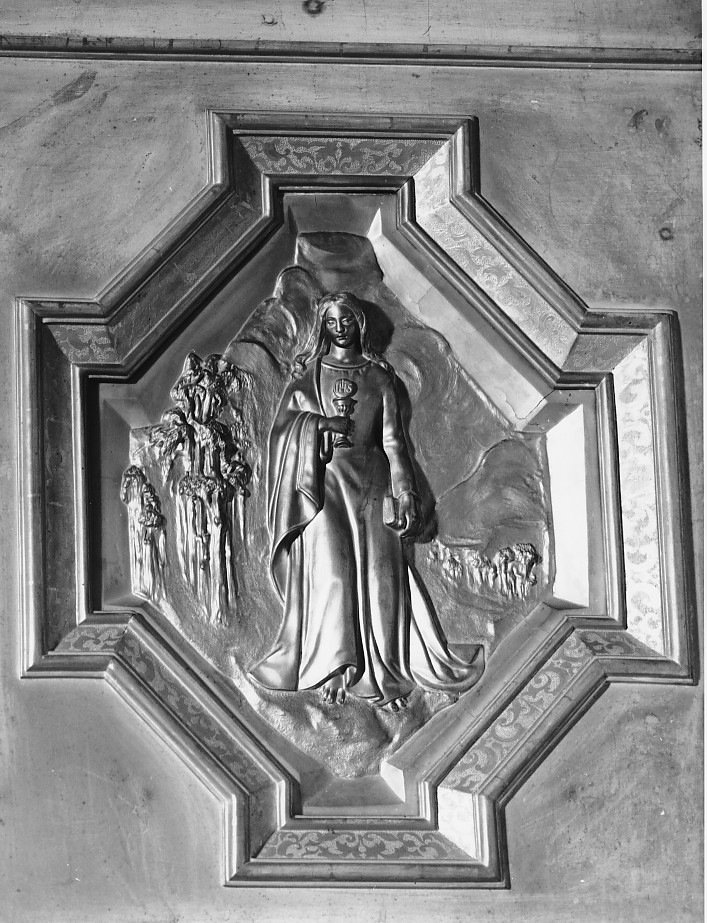 figura femminile (pannello, elemento d'insieme) - ambito Italia settentrionale (sec. XIX)