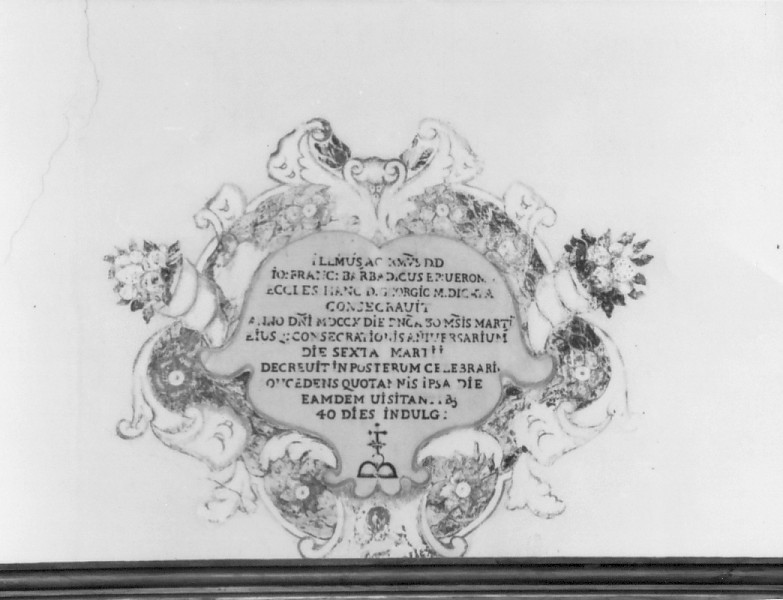 cartiglio con iscrizione (decorazione) - ambito veneto (sec. XVIII)