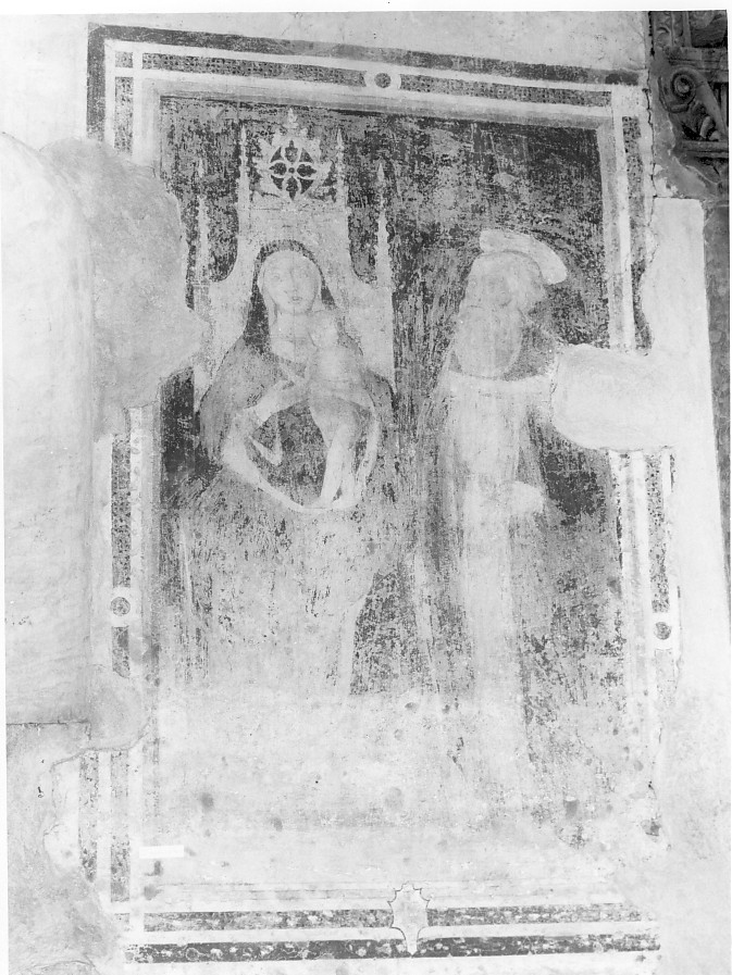 Madonna in trono (dipinto, frammento) - ambito vicentino (fine sec. XV)