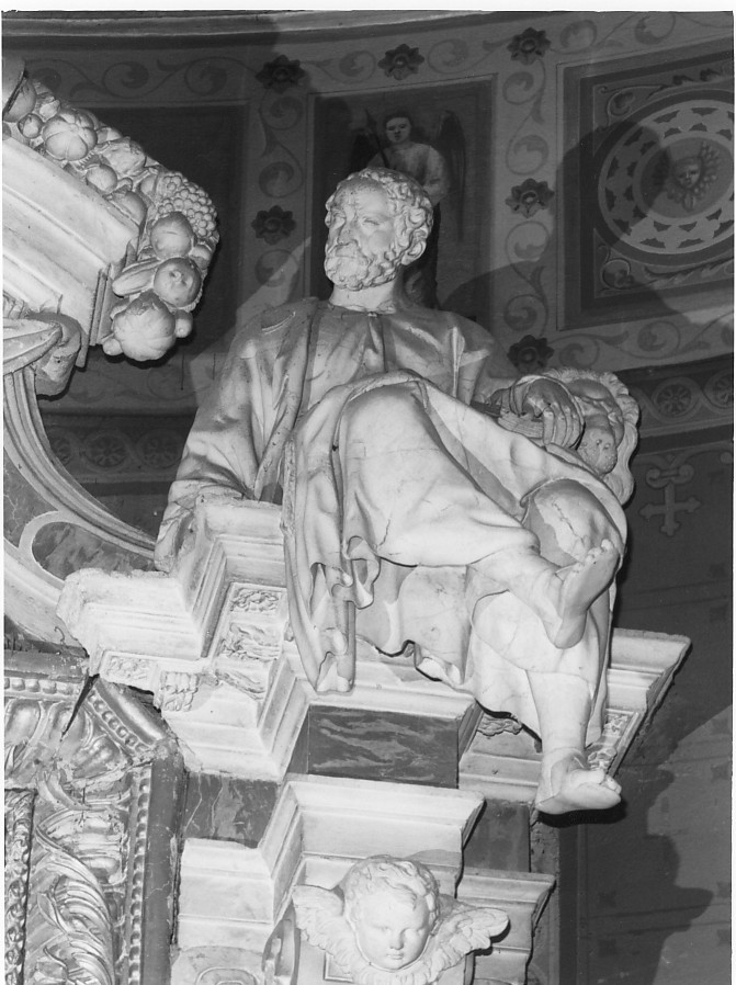 San Marco Evangelista (scultura, elemento d'insieme) - ambito Italia settentrionale (secc. XVII/ XVIII)
