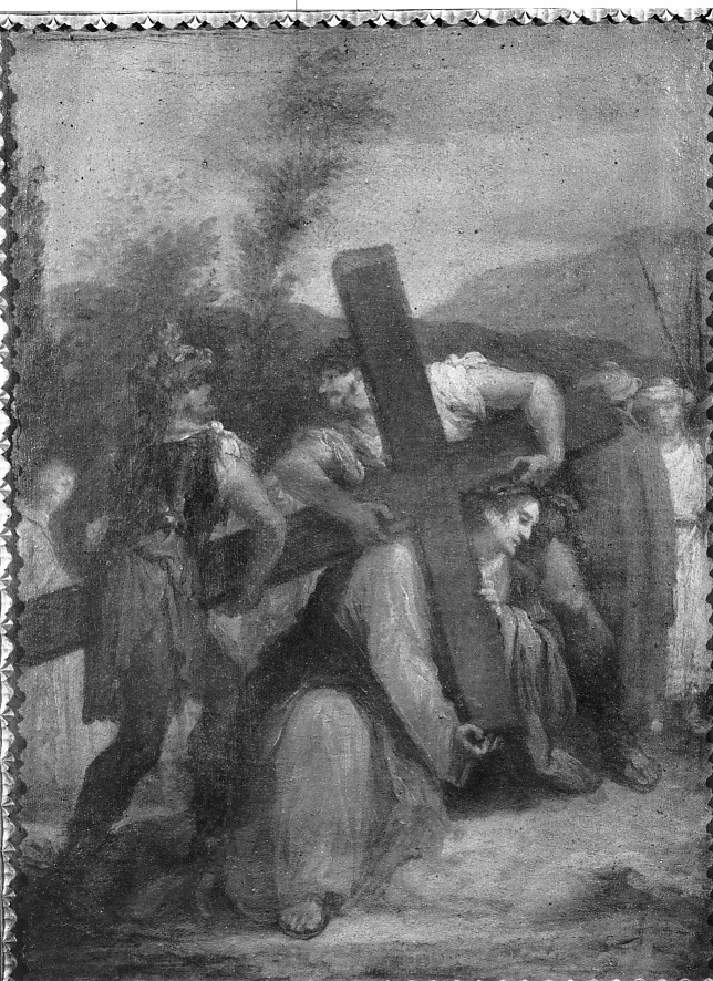 stazione III: Gesù cade sotto la croce la prima volta (dipinto, elemento d'insieme) - ambito veneto (prima metà sec. XIX)