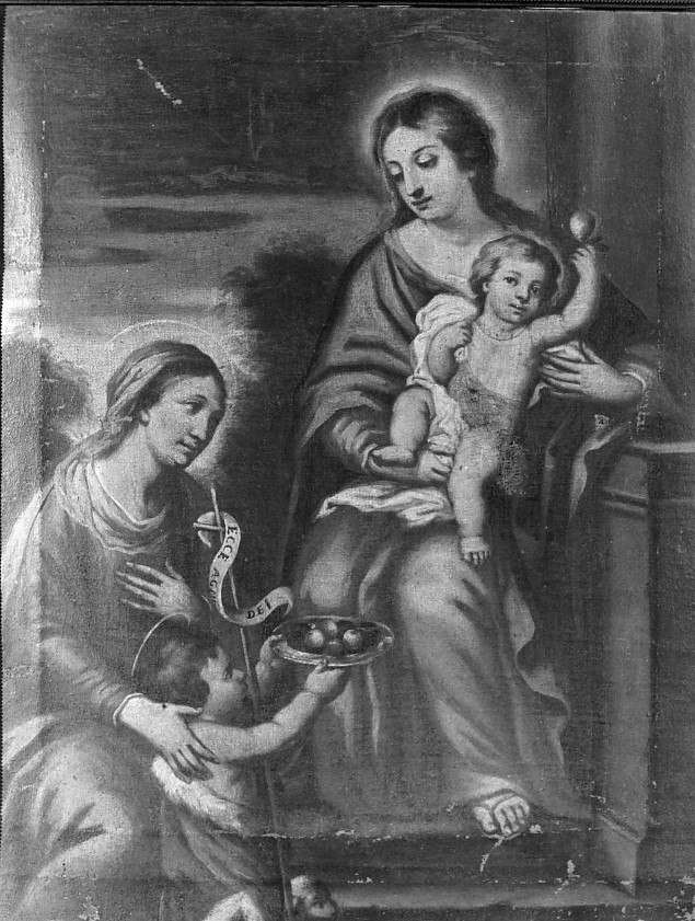 Madonna con Bambino tra angeli e Santi (dipinto) - ambito veneto (sec. XVIII)