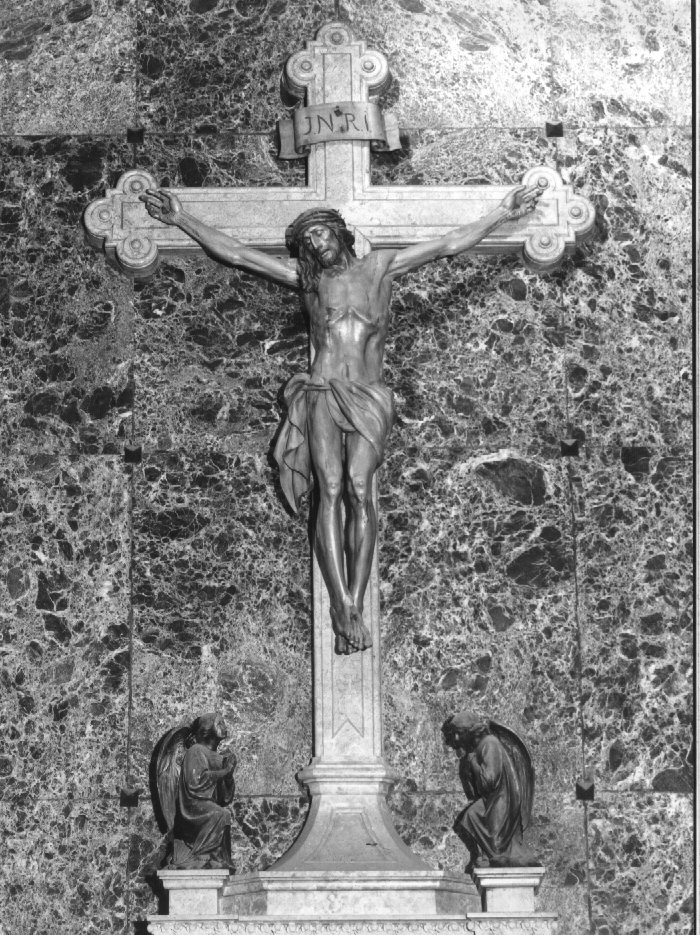 Cristo crocifisso (scultura, elemento d'insieme) di Moroder Vincenzo (secondo quarto sec. XX)