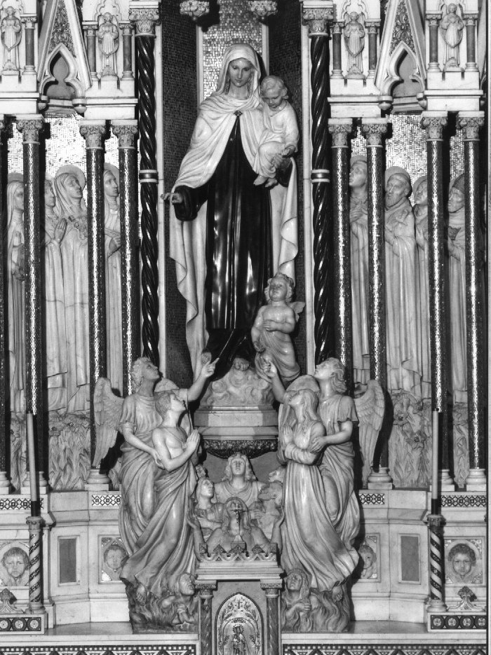 Madonna con Bambino e angeli (gruppo scultoreo, elemento d'insieme) - ambito veneto (sec. XX)