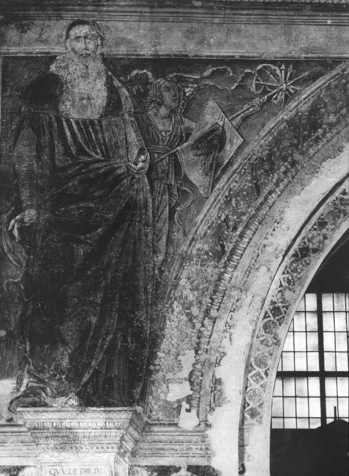 Santo (dipinto, elemento d'insieme) di Falconetto Giovanni Maria (bottega) (sec. XV)