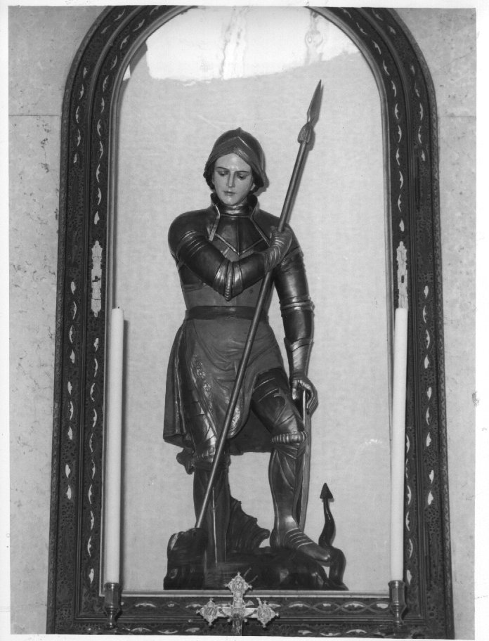 San Giorgio e il drago (statua) di Mussner A (sec. XX)