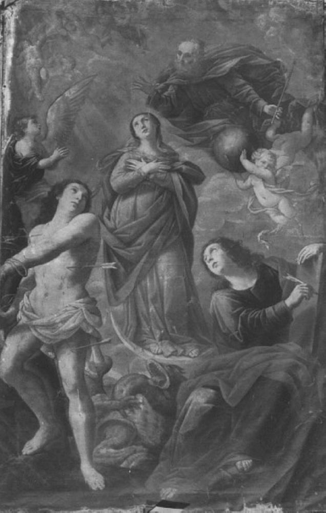 Immacolata Concezione e santi (dipinto) di Giarola Antonio detto Cavalier Coppa (prima metà sec. XVII)