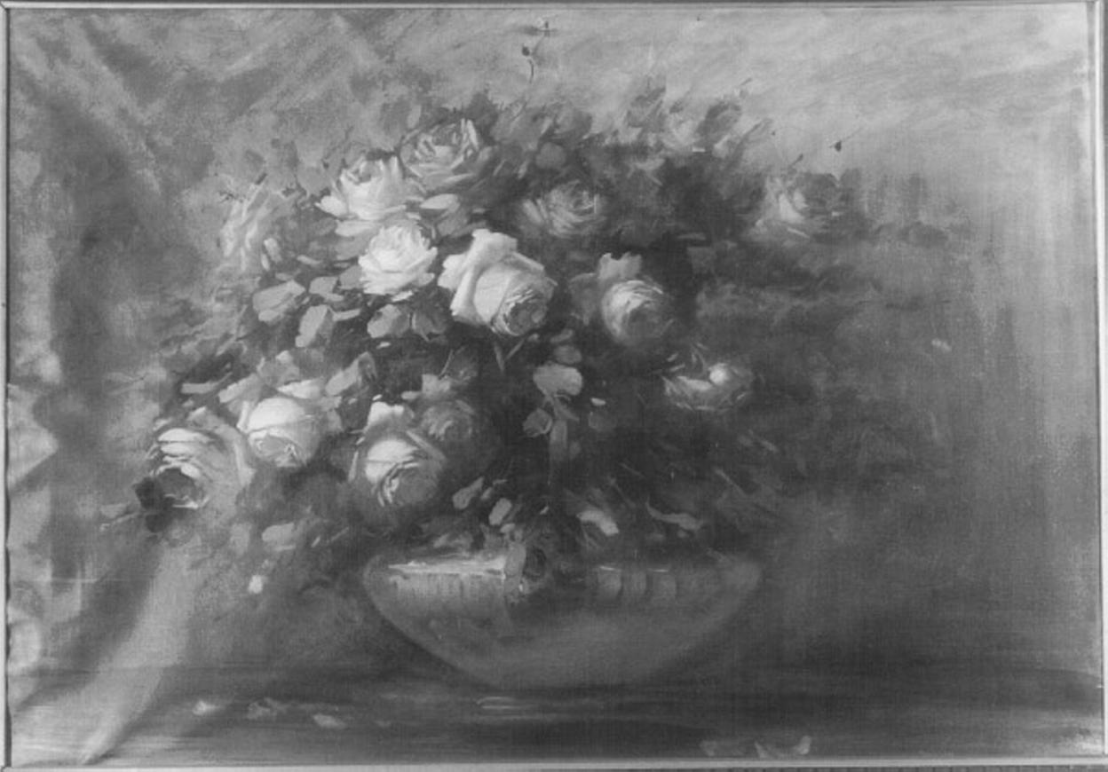vaso con fiori (dipinto) di Giacobbi E (secc. XIX/ XX)
