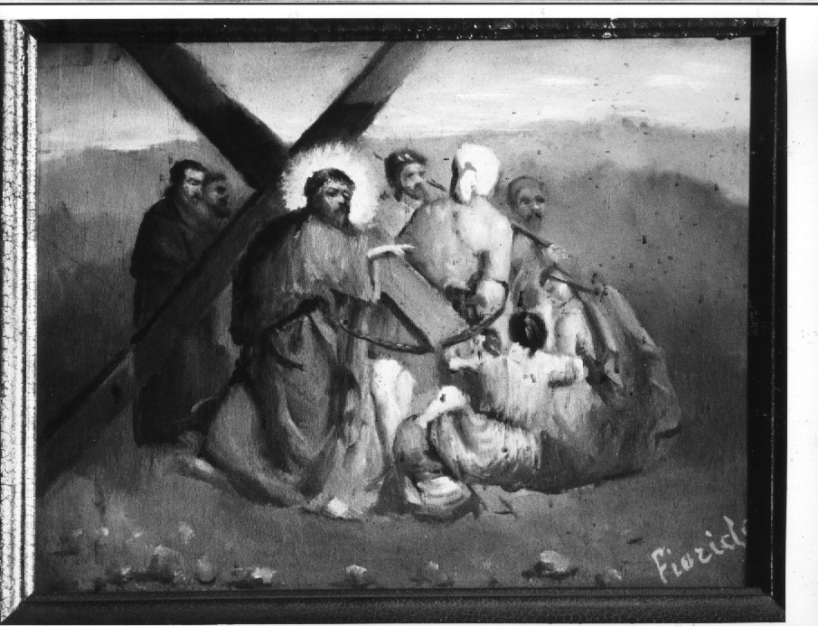 stazione VIII: Gesù consola le donne di Gerusalemme (dipinto) di Fiorido Osvaldo (sec. XX)