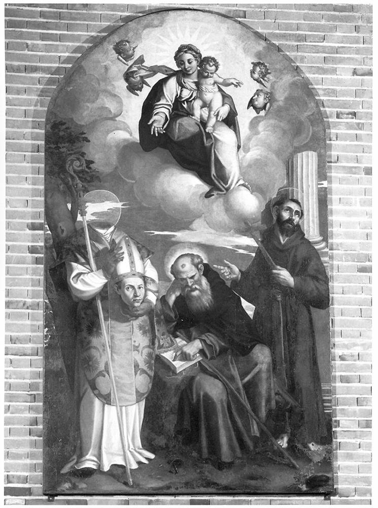 Madonna con Bambino e Santi (dipinto) di Macacaro Domenico (sec. XVI)