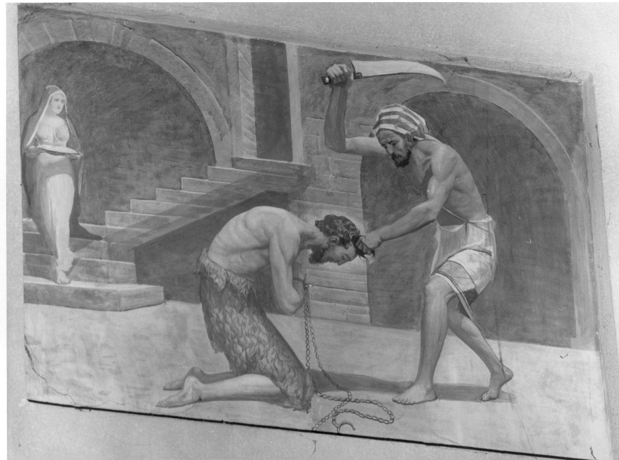 decapitazione di San Giovanni Battista (dipinto, elemento d'insieme) di Pegrassi Agostino (metà sec. XX)