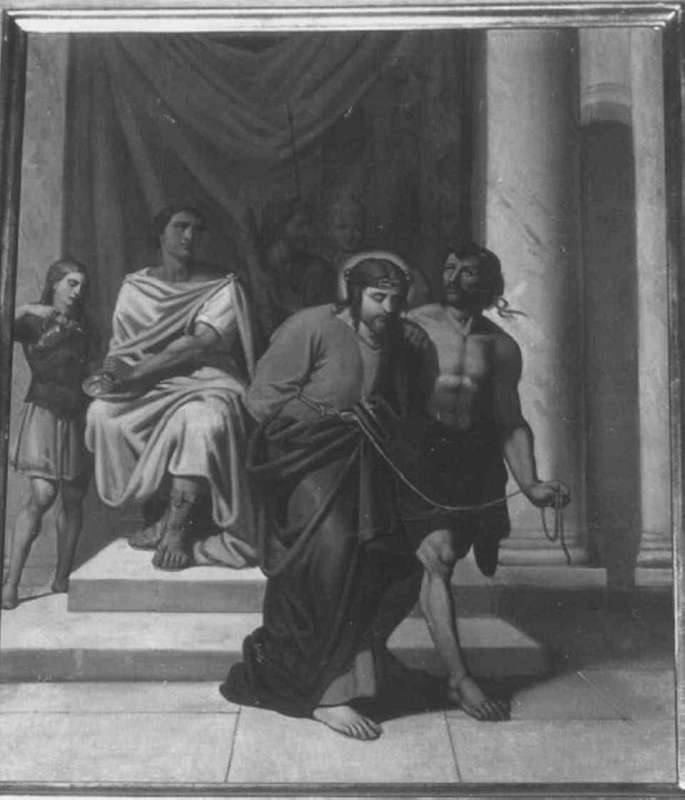 stazione I: Gesù condannato a morte (dipinto) - ambito veneto (fine/inizio secc. XIX/ XX)